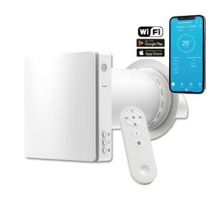 HOLTOP/AIRWOODS AV-TTW5-W SH7IE Pro ISO egyhelyiséges hővisszanyerős szellőztető, páraérzékelővel, automata zsaluval, WiFi-vel, kültéri hangcsillapító elemmel
