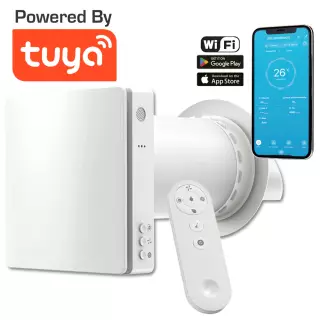 HOLTOP/AIRWOODS AV-TTW5-W SH7IE Pro ISO egyhelyiséges hővisszanyerős szellőztető, páraérzékelővel, automata zsaluval, WiFi-vel, kültéri hangcsillapító elemmel