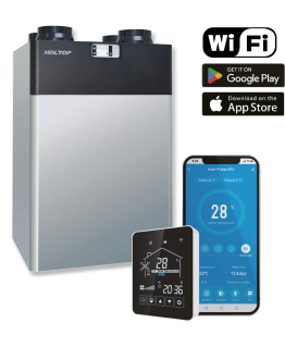 HOLTOP CFA-350T központi hővisszanyerős szellőztető ENTALPIA hőcserélővel, hőmérséklet és páraérzékelő szenzorral