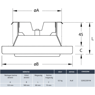 HEATPEX - Légszelep elszívó oldali 125mm ARIA CONNECT