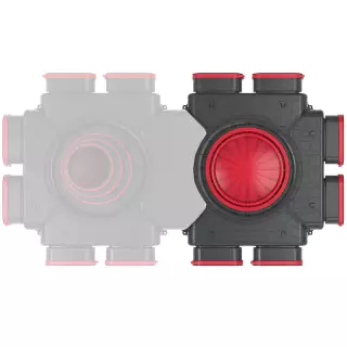 HEATPEX - Osztódoboz lapos csatornához 573x573x62 8x50 mm