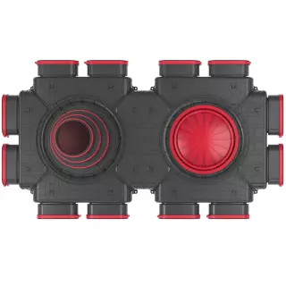 HEATPEX - Osztódoboz lapos csatornához 573x573x62 8x50 mm
